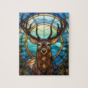 Puzzle de cerfs en verre tendu