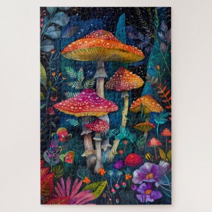 Puzzle de champignons d'aquarelle