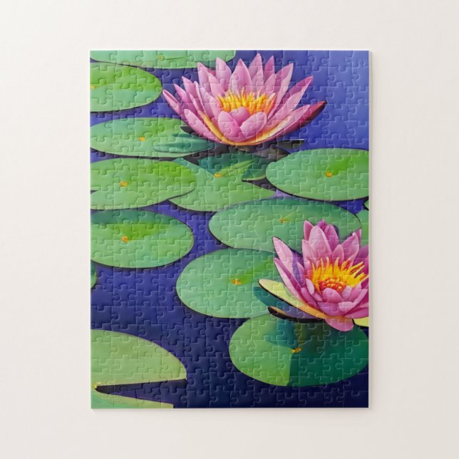 Puzzle De Charmantes Nappes D'Eau Rose (Vertical)