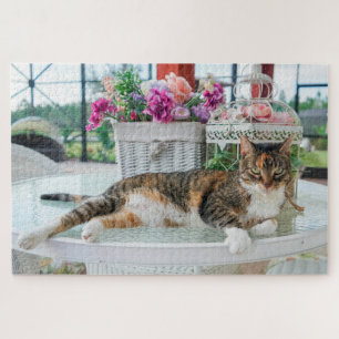 puzzle de chat à l'heure du printemps