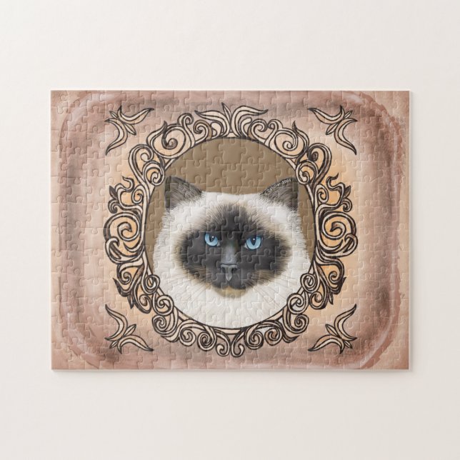 Puzzle de chat Birman orné (Horizontal)