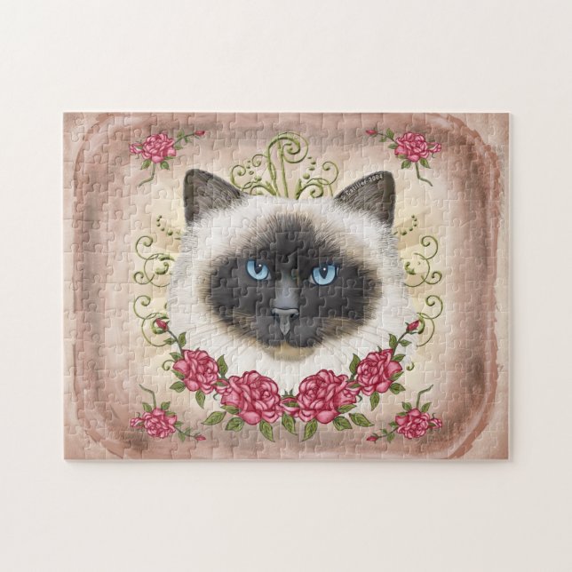 Puzzle de chat Birman Roses (Horizontal)