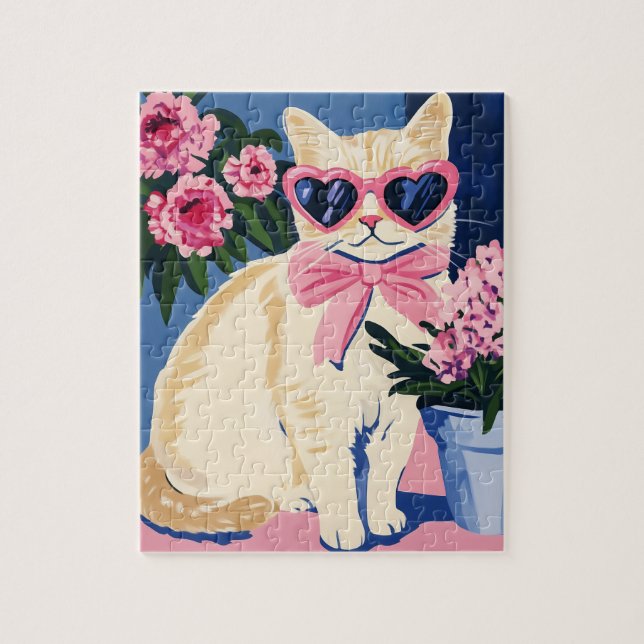 Puzzle de chat Preppy (Vertical)