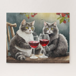 Puzzle de chats qui boivent du vin !