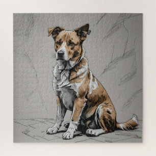 Puzzle de chien Brown et blanc