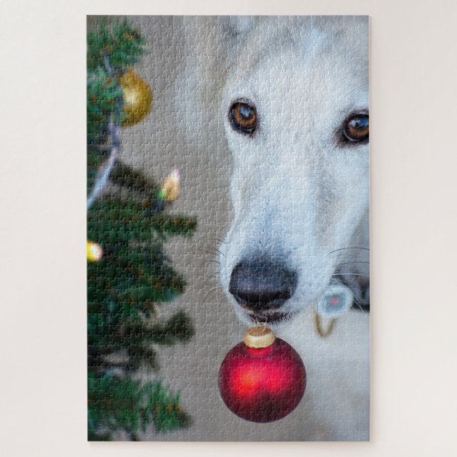 Puzzle de chien de Noël (Vertical)
