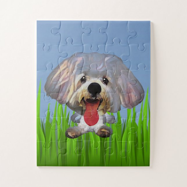 Puzzle de chien maltais pour enfants (Vertical)