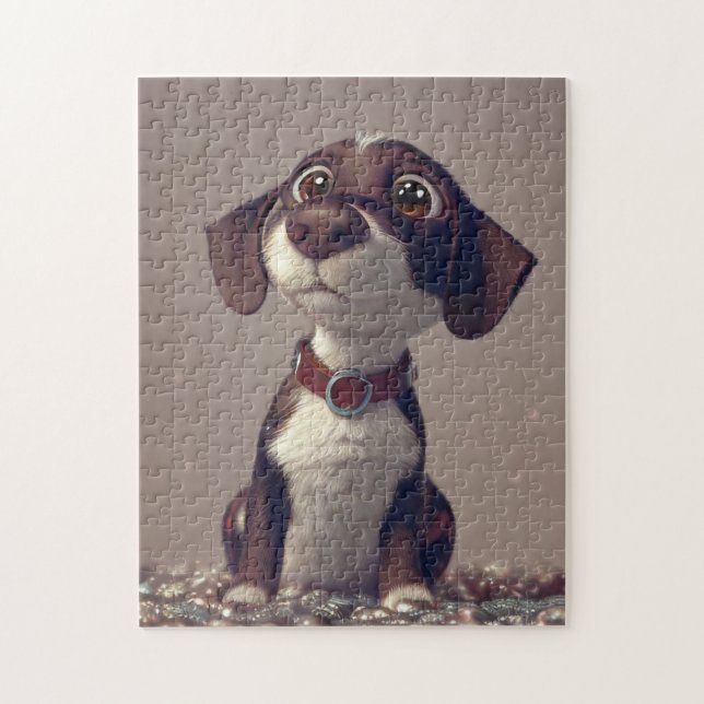 Puzzle de chien mignon : Amusant et difficile pour (Vertical)