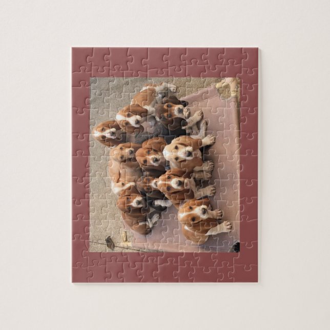 Puzzle de chiots de chien de basset (Vertical)
