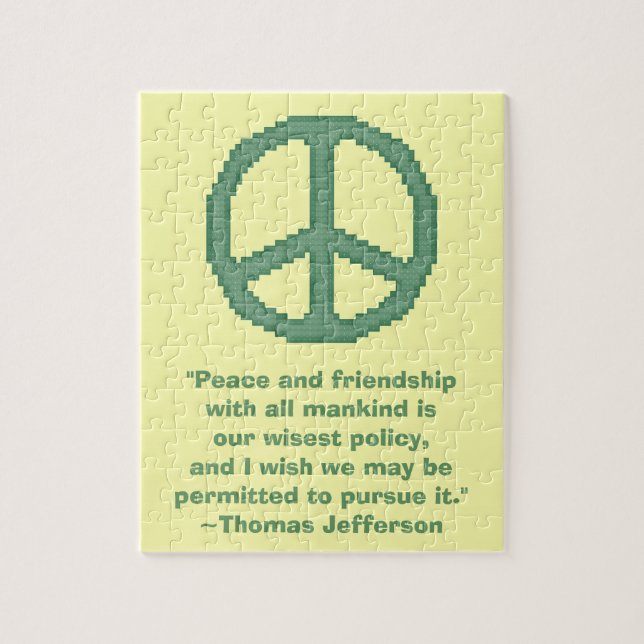 Puzzle de citation de paix de Thomas Jefferson (Vertical)