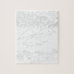 Puzzle de coloration pour adultes Dolphin Pod