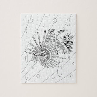 Puzzle de coloriage pour adultes de poissons-lionn