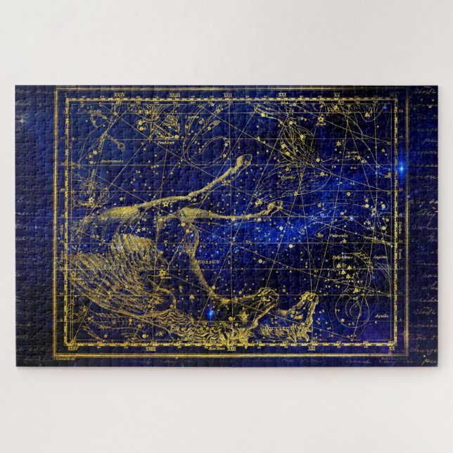 puzzle de constellation de chevaux et dauphins (Horizontal)
