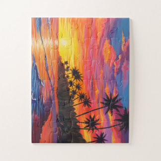 Puzzle de coucher de soleil tropical 