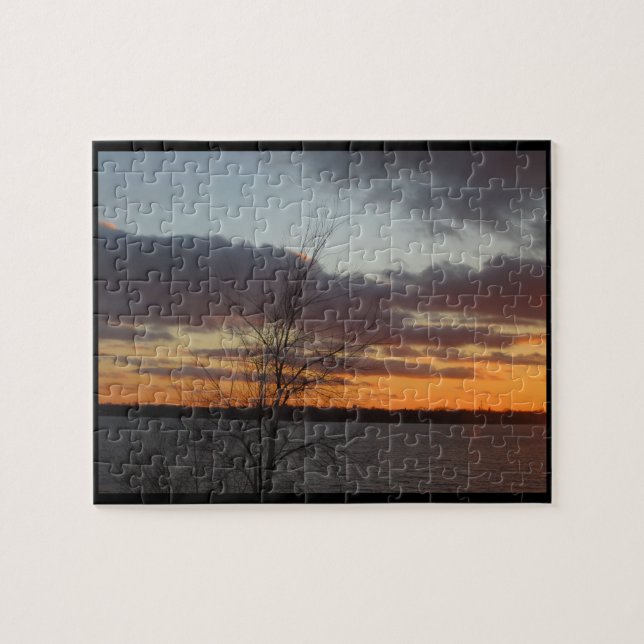Puzzle de coucher du soleil de lac (Horizontal)