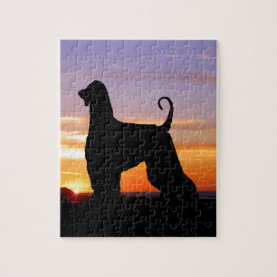 Puzzle de coucher du soleil de lévrier afghan