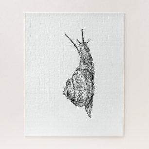 Puzzle de dessin d'escargot noir et blanc