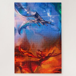 Puzzle de duel de dragons du feu et de glace