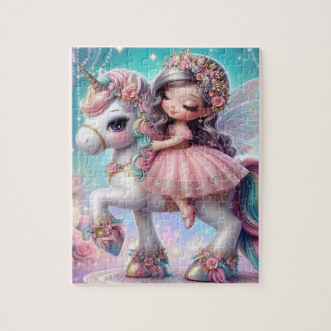 Puzzle de fantasy Fée et Licorne (Vertical)