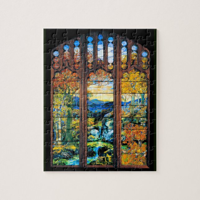 Puzzle de fenêtre en verre tendu Tiffany (Vertical)