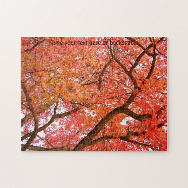 Puzzle de feuille d'automne personnalisé par (Horizontal)