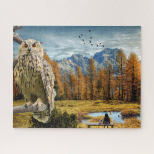 Puzzle de feuilles d'automne de la montagne du hib