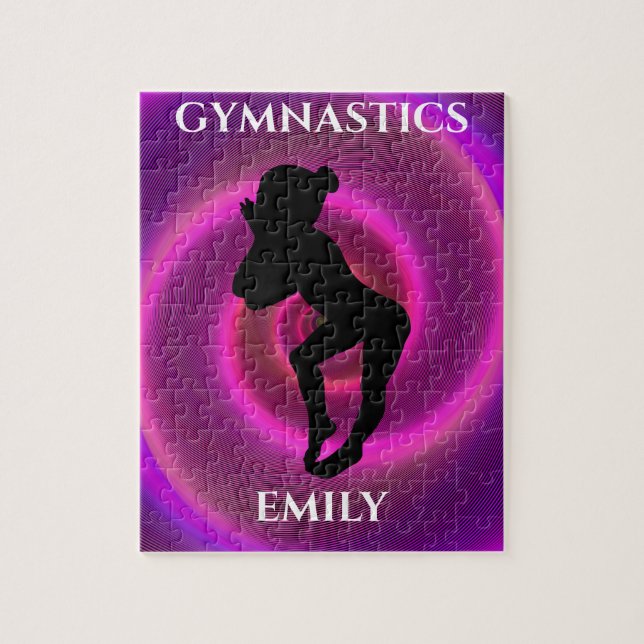 Puzzle de fille de gymnastique avec le nom de l'en (Vertical)