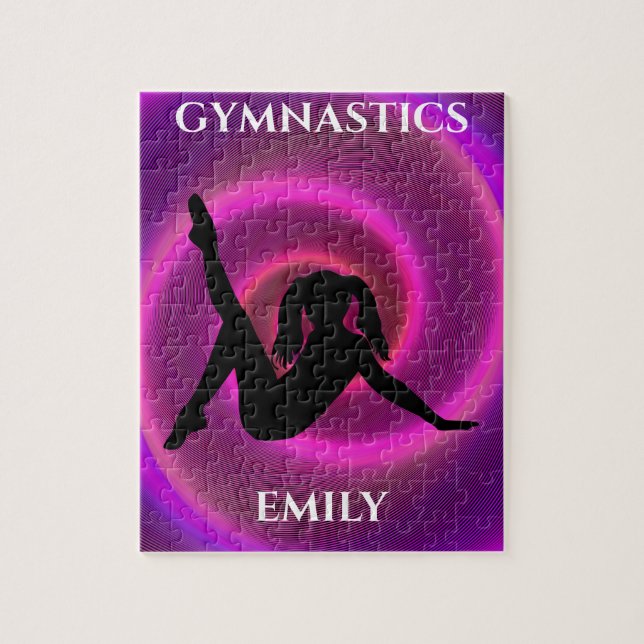 Puzzle de fille de gymnastique avec le nom de l'en (Vertical)