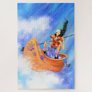 Puzzle de fille de Rafting - Peinture