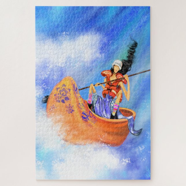 Puzzle de fille de Rafting - Peinture (Vertical)