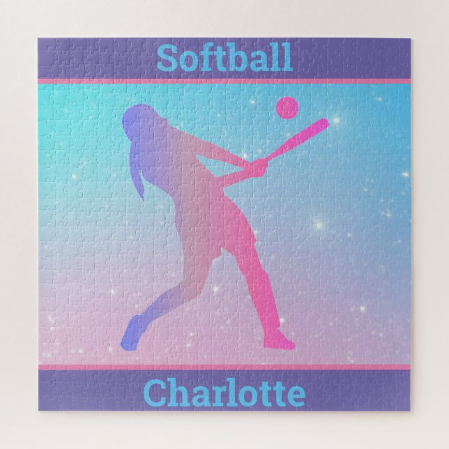 Puzzle de filles Softball Pastel (Vertical)