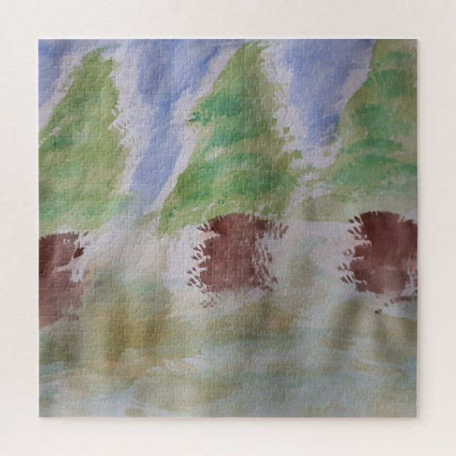 Puzzle de Fir Arbres Abstraits (Vertical)