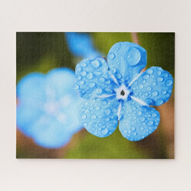 Puzzle de fleurs bleues Dewey (Horizontal)