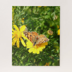Puzzle de fleurs colorées papillon