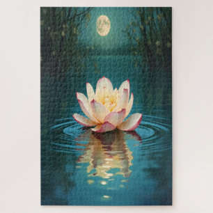 Puzzle de fleurs Lotus sur la lune