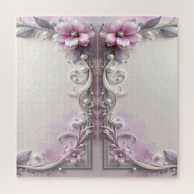 Puzzle de fleurs roses (Vertical)