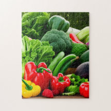Puzzle de fruits et légumes biologiques