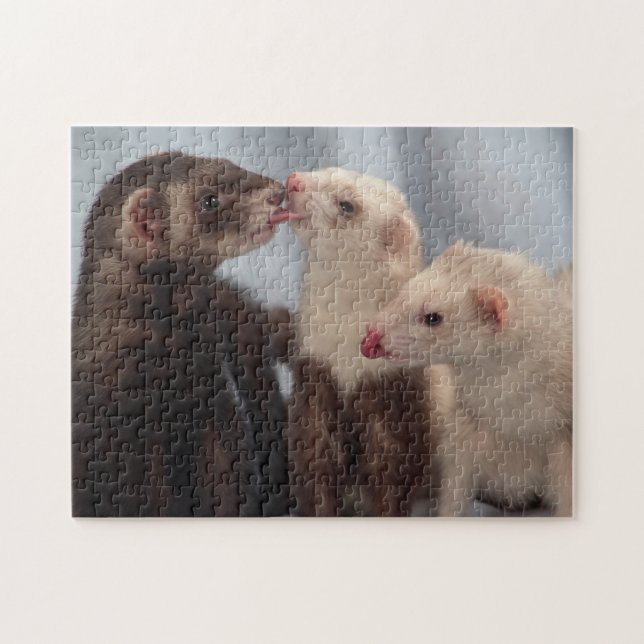 Puzzle de furet - amour de trois amis de furet (Horizontal)