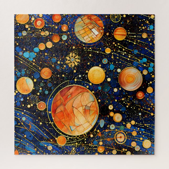 Puzzle de galaxie d'or céleste (Vertical)