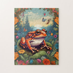 Puzzle de grenouille Cottagecore - scie psychédéli
