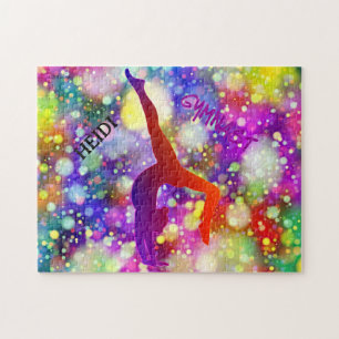 Puzzle de gymnaste avec nom personnalisé.