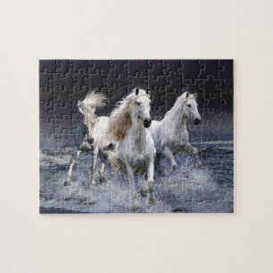 Puzzle de jeu de chevaux blancs