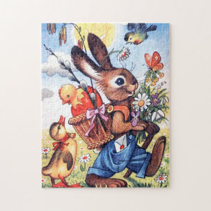 puzzle de jigsaw de l'Ange de Pâques vintage rét