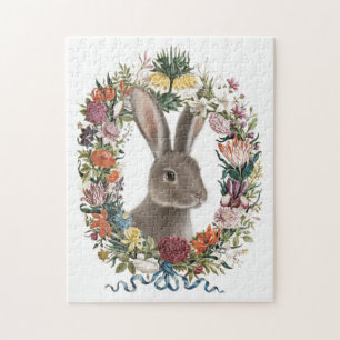 Puzzle de jigsaw de lapin botanique Vintage modern