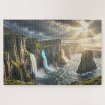 Puzzle de la cascade côtière de l'île des légendes