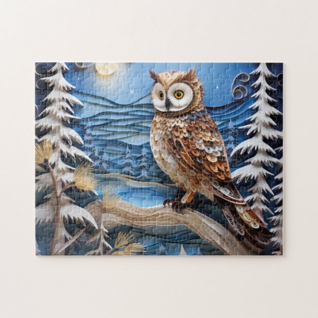 Puzzle de la Chouette d'hiver (Horizontal)