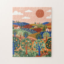 Puzzle de la Citronneraie Terracotta & Cobalt