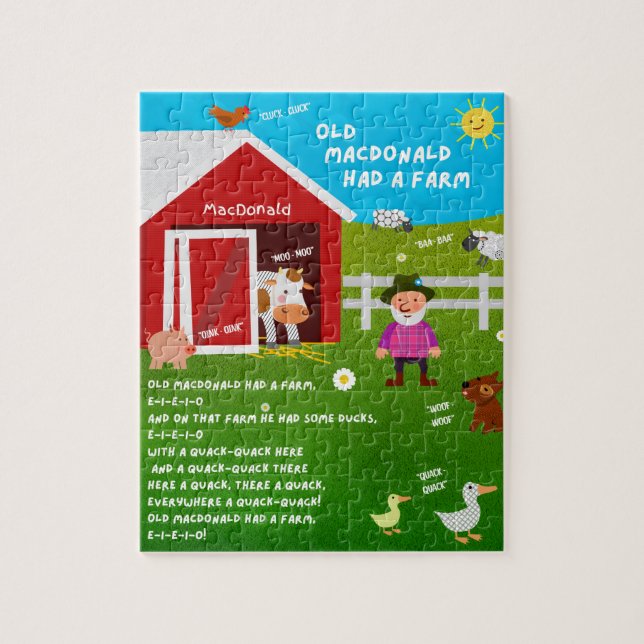 Puzzle de la comptine d'Old MacDonald (Vertical)