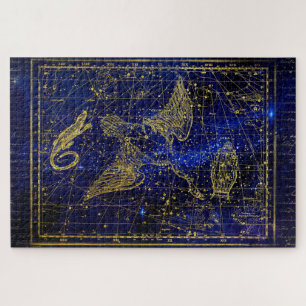 puzzle de la constellation de lézard et de cygne