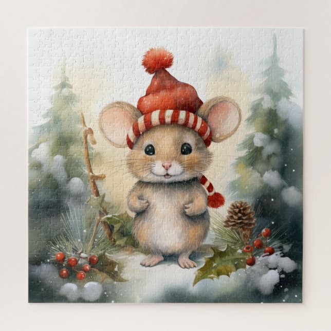 Puzzle de la souris de Noël (Vertical)